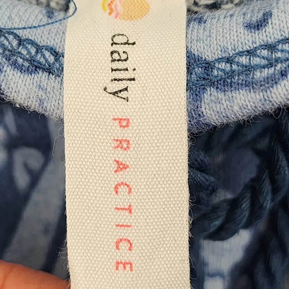 Anthropologie Daily Practice High Rise Cotton Floral Tassel Joggers Size XXSmall